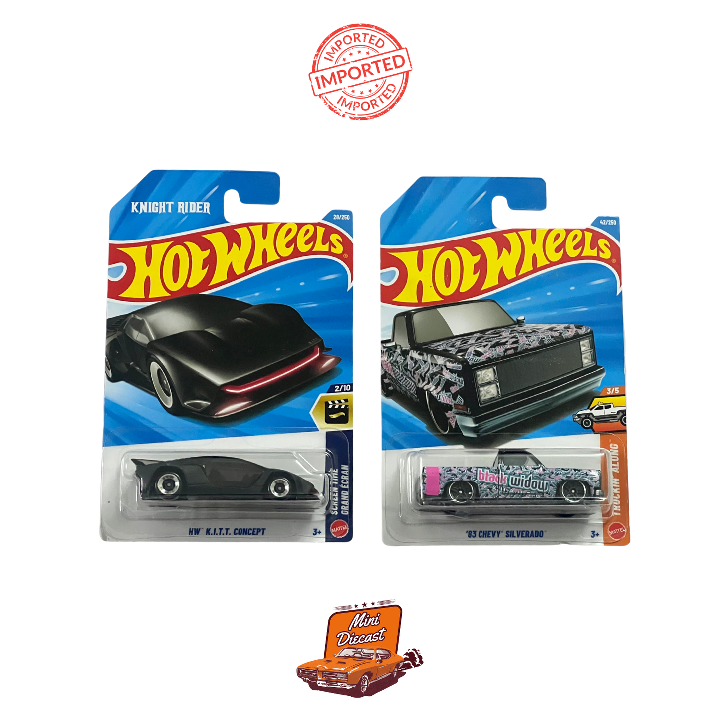 Hot Wheels Mainline (Set of 2) – HW K.I.T.T. Concept / ’83 Chevy Silverado (Imported)