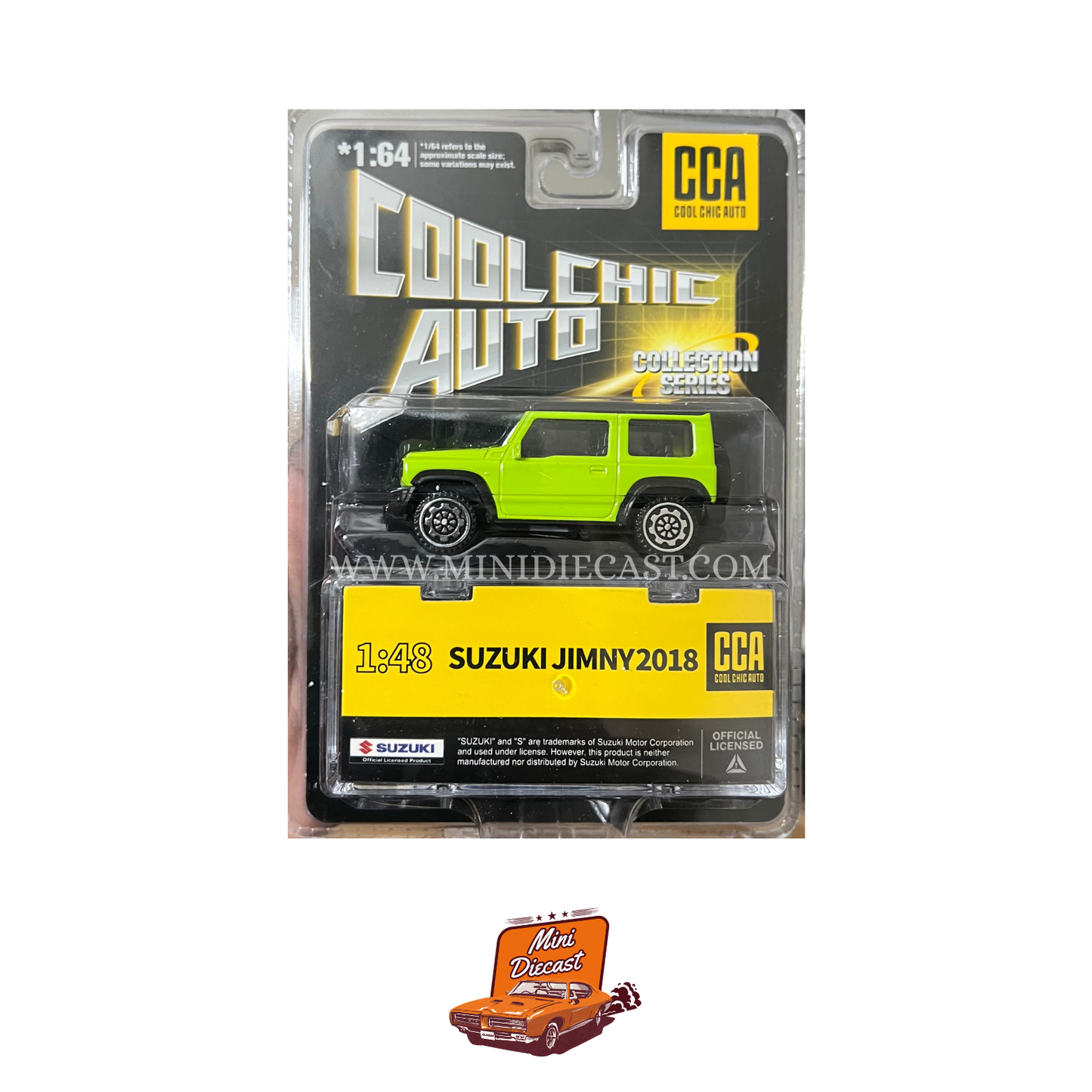 CCA Suzuki Jimny 2018 Green – Blister Pack (With Stackable Display Box)