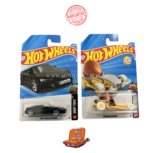 Hot Wheels Mainline (Set of 2) – 2019 Audi R8 Spyder / Eggshelleracer (Imported)
