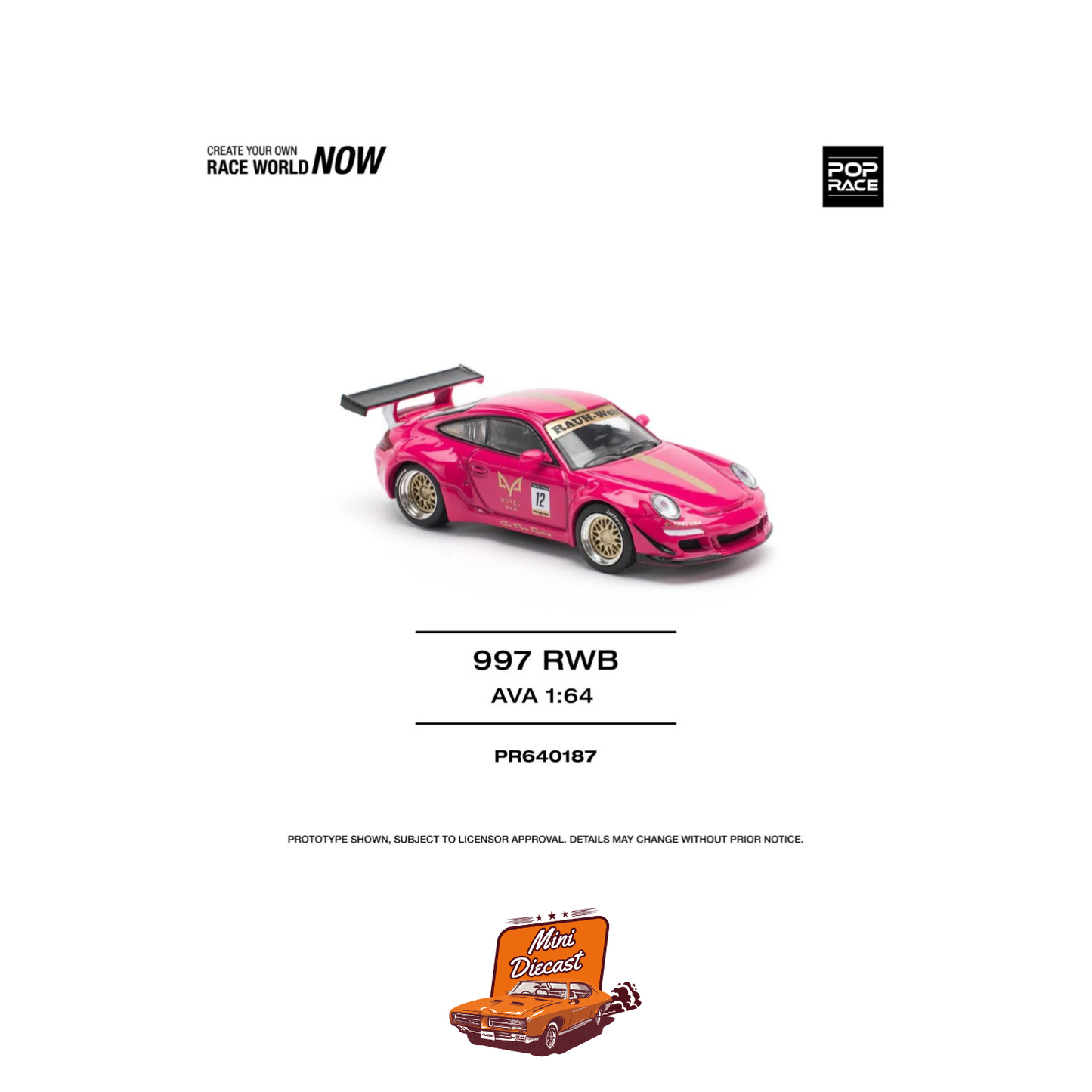 Pop Race Porsche 911 (997) RWB AVA (PR64-187)