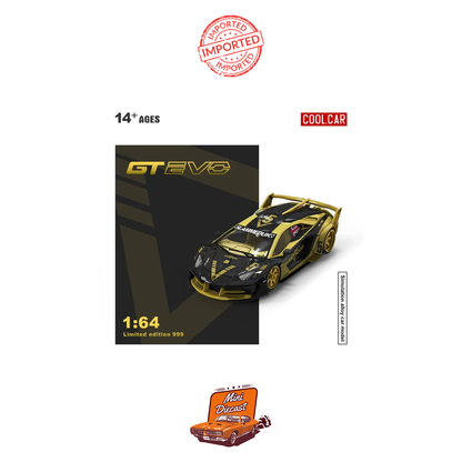 COOLCAR Lamborghini Aventador GT EVO Black with Gold Accents (Limited Edition)