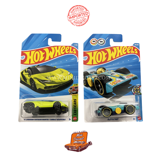 Hot Wheels Mainline (Set of 2) – Lamborghini Centenario Roadster / Flippin Fast (Imported)