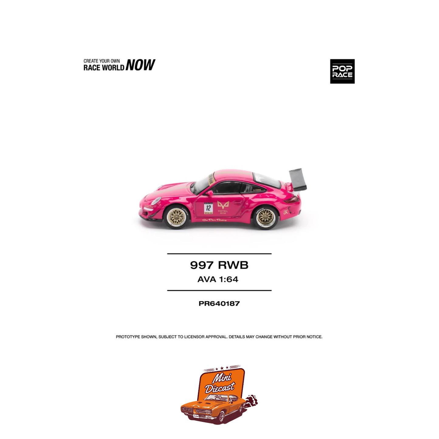 Pop Race Porsche 911 (997) RWB AVA (PR64-187)