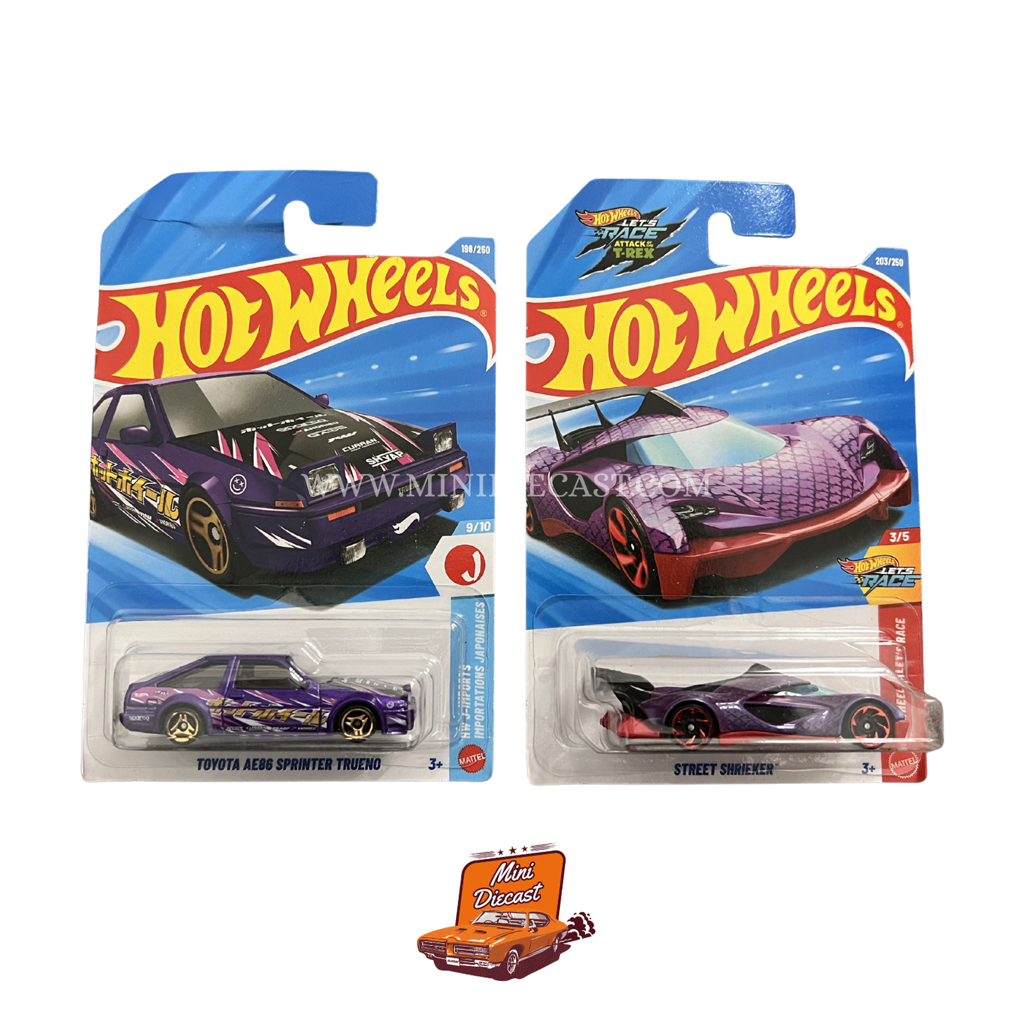 Hot Wheels Mainline (Set of 2) – Toyota AE86 Sprinter Trueno / Street Shrieker