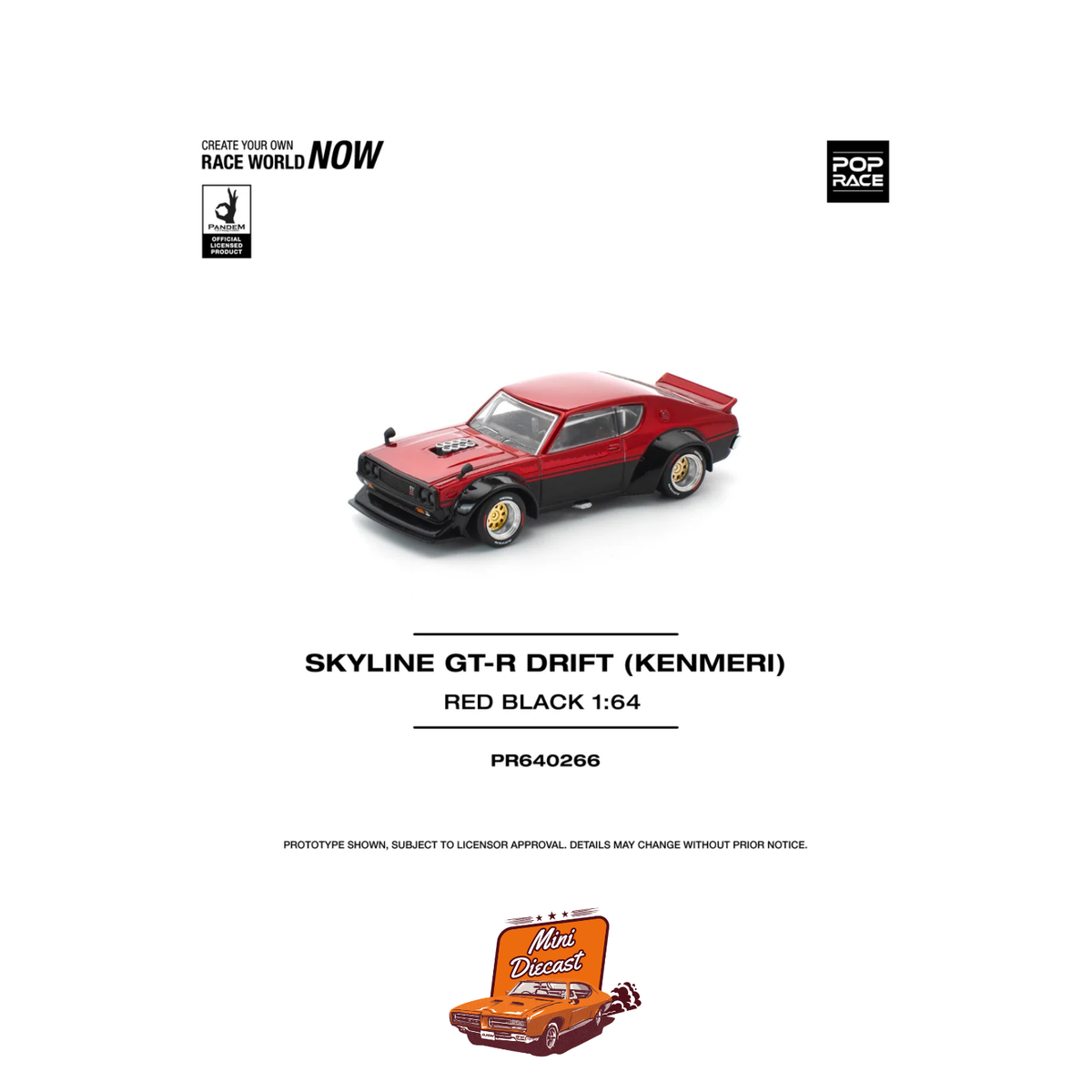 Pop Race Nissan KPGC110 Kenmeri Red/Black PR64-266