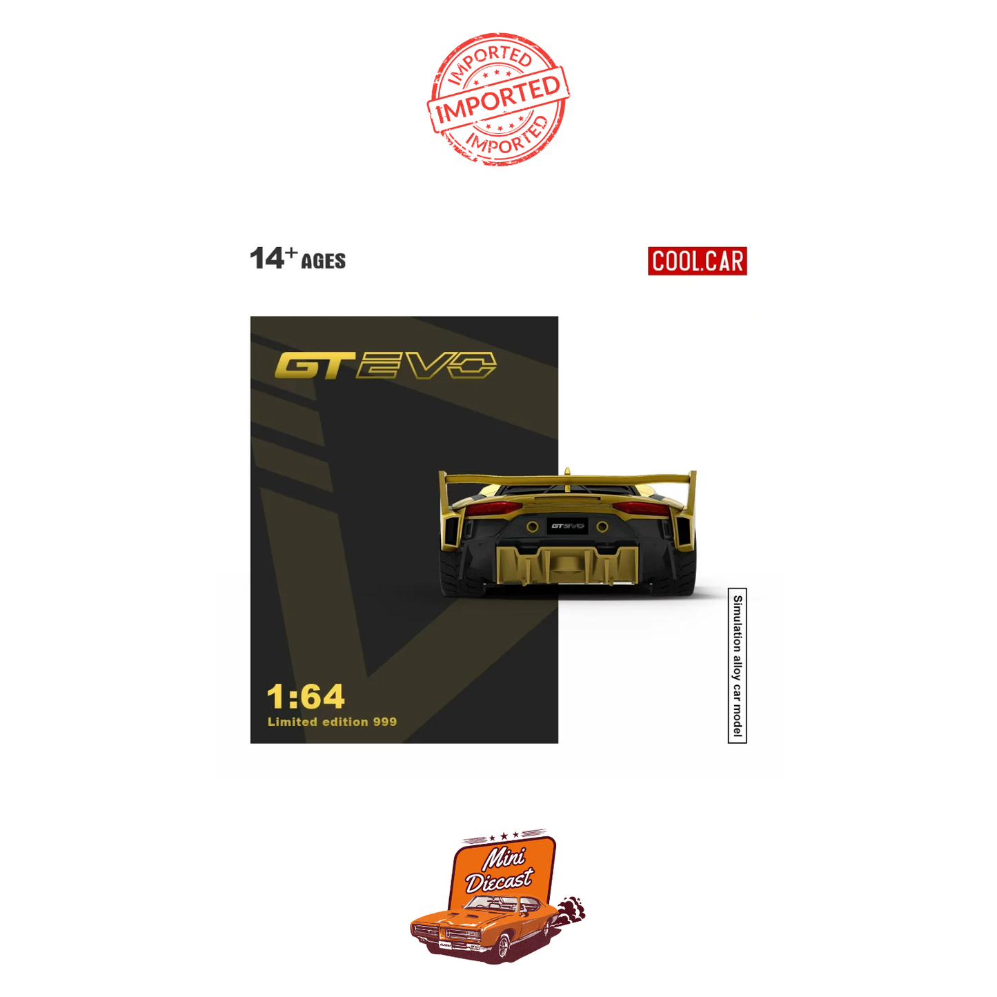 COOLCAR Lamborghini Aventador GT EVO Black with Gold Accents (Limited Edition)
