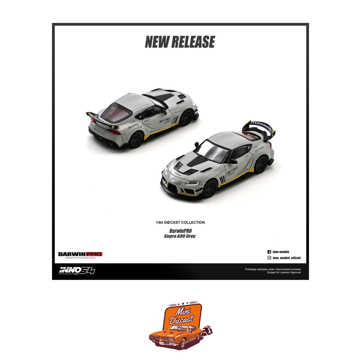 INNO64 Toyota Supra A90 "Darwin Pro" (Matte Grey) IN64-A90DP-MGRAY