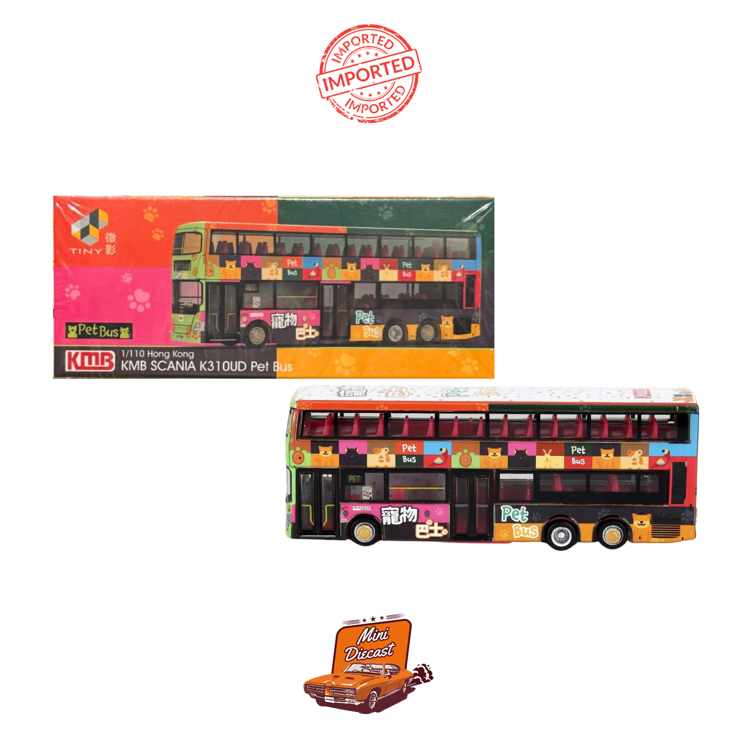 Tiny City KMB Scania K310UD Pet Bus 1:110 Scale
