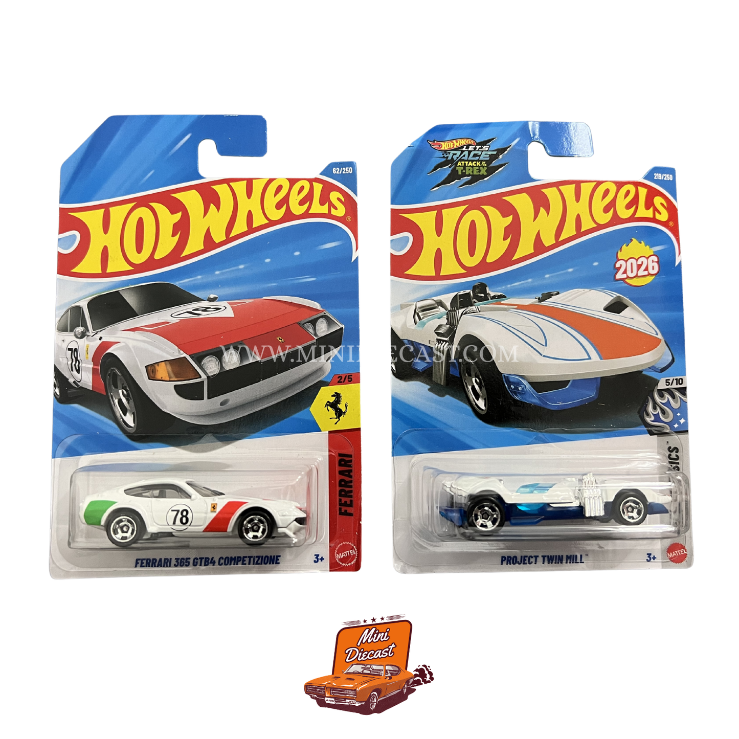 Hot Wheels Mainline (Set of 2) – Ferrari 365 GTB4 Competizione / Project Twin Mill