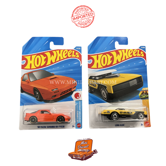 Hot Wheels Mainline (Set of 2) – '89 Mazda Savanna RX-7 FC3S / Long Bloc (Imported)