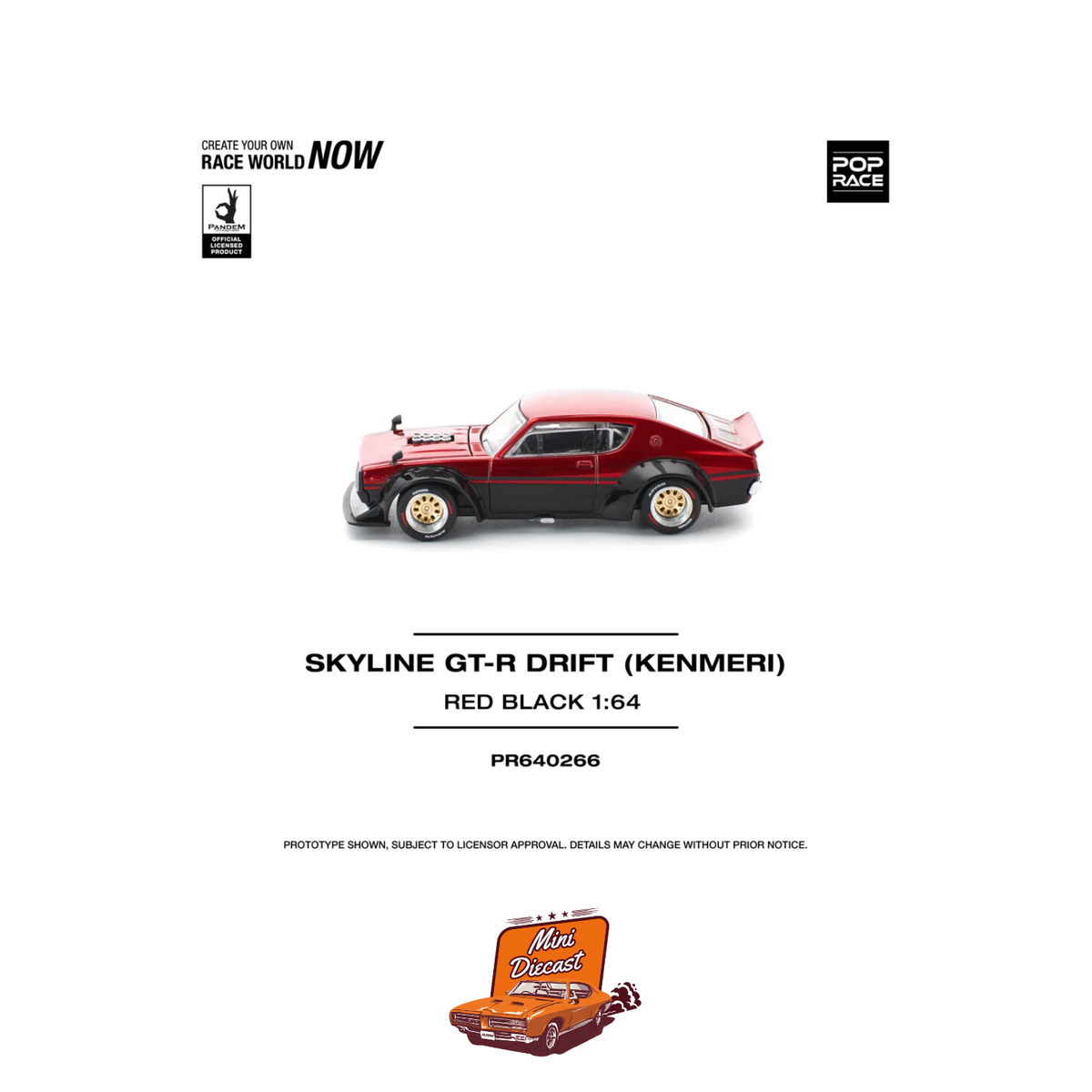 Pop Race Nissan KPGC110 Kenmeri Red/Black PR64-266
