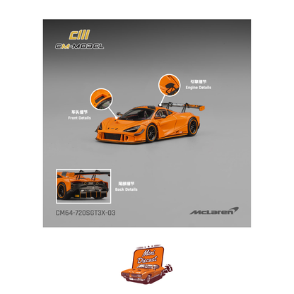 CM Model McLaren 720S GT3X Papaya Orange CM64-720SGT3X-03