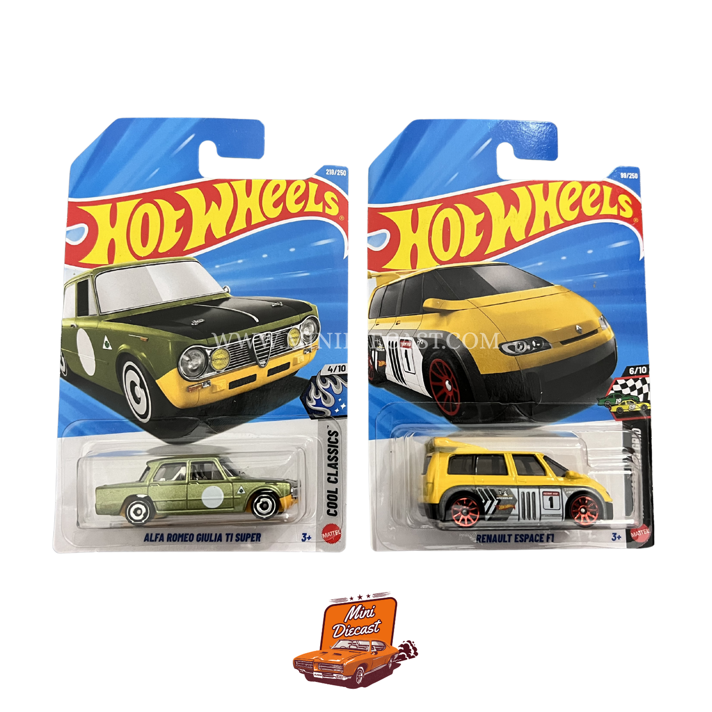 Hot Wheels Mainline (Set of 2) – Alfa Romeo Giulia TI Super / Renault Espace F1
