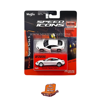 Maisto Speed Icons – Porsche Taycan Turbo S (1:64 Scale, Imported)