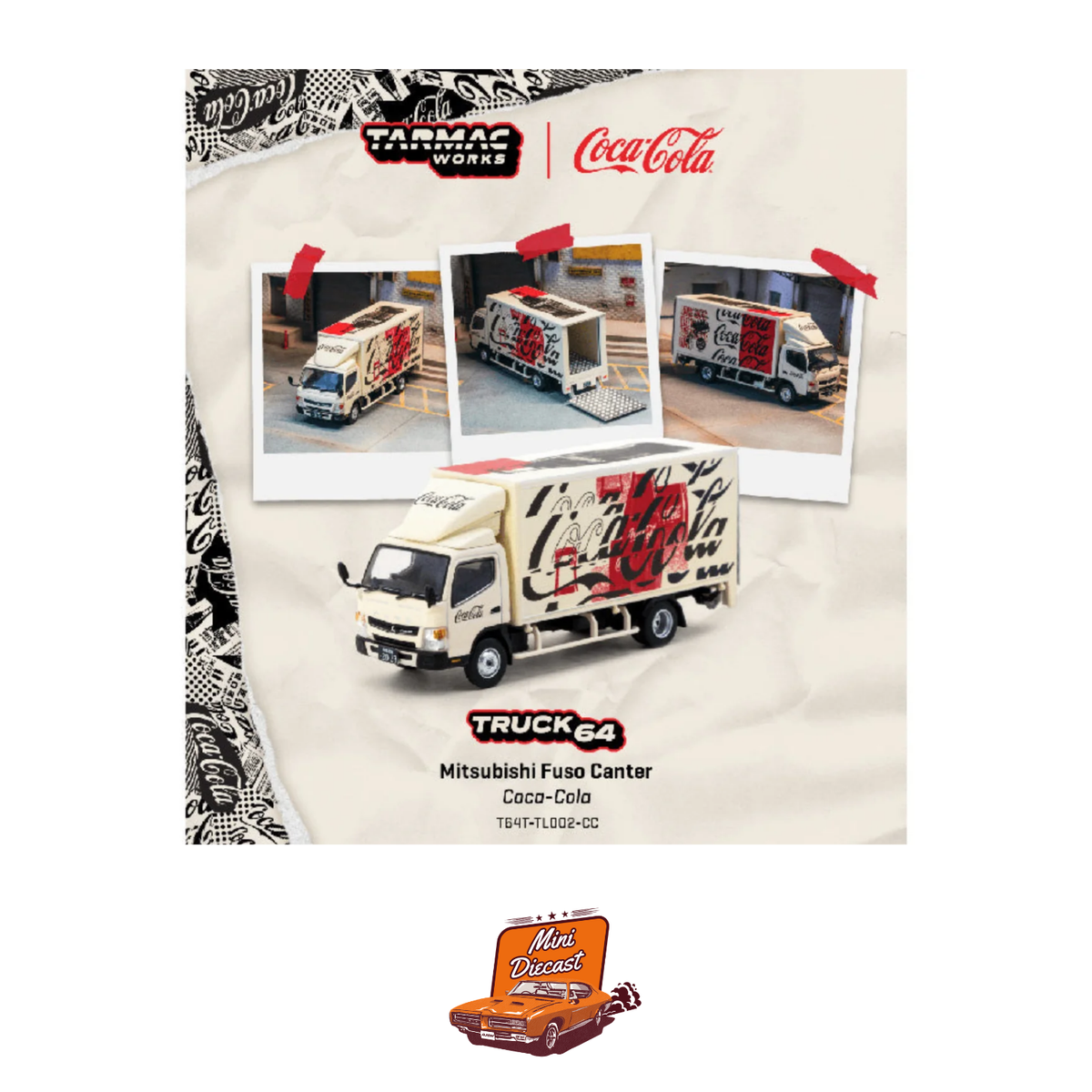 Tarmac Works Mitsubishi Fuso Canter Truck COCA-COLA 1:64 (T64T-TL002-CC)