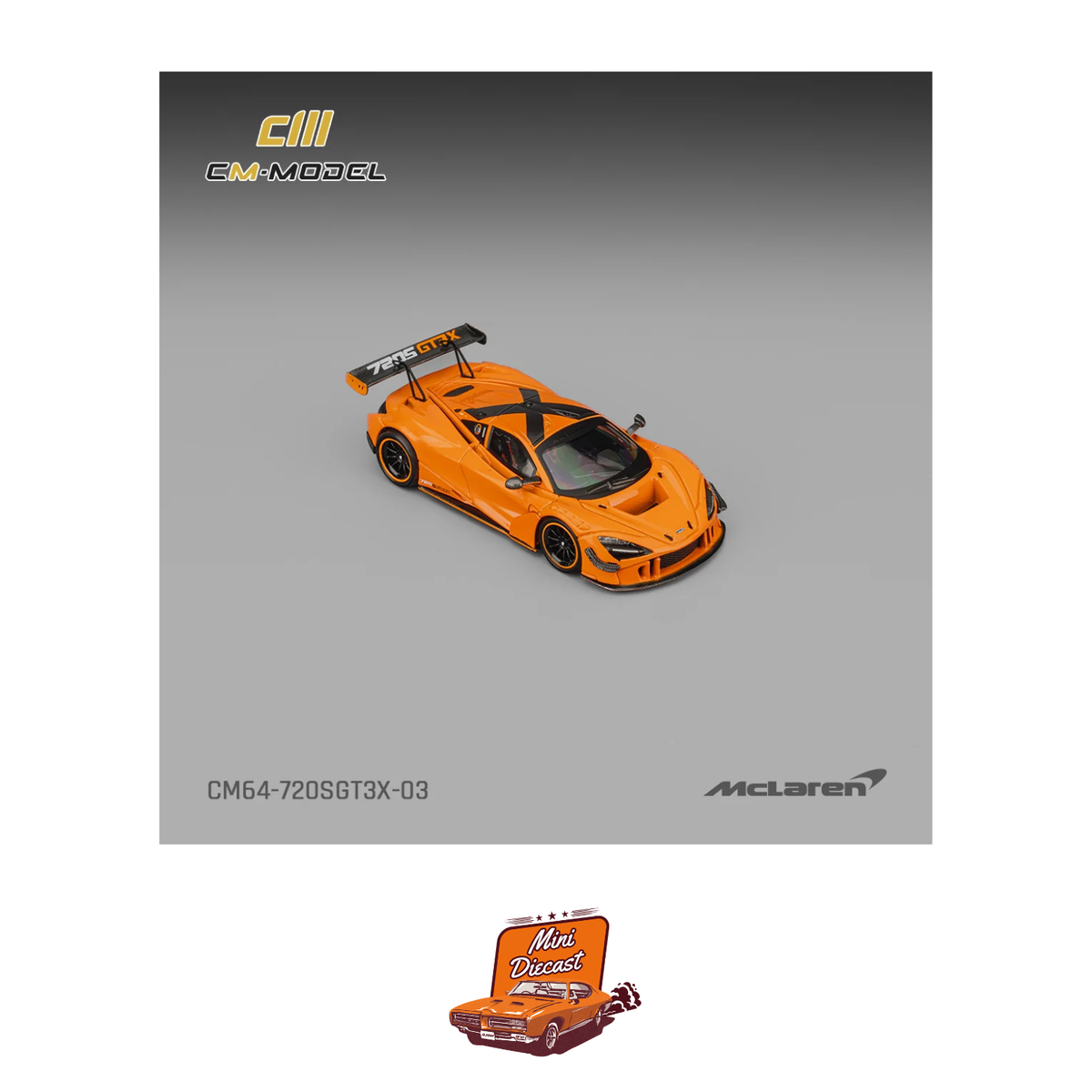 CM Model McLaren 720S GT3X Papaya Orange CM64-720SGT3X-03