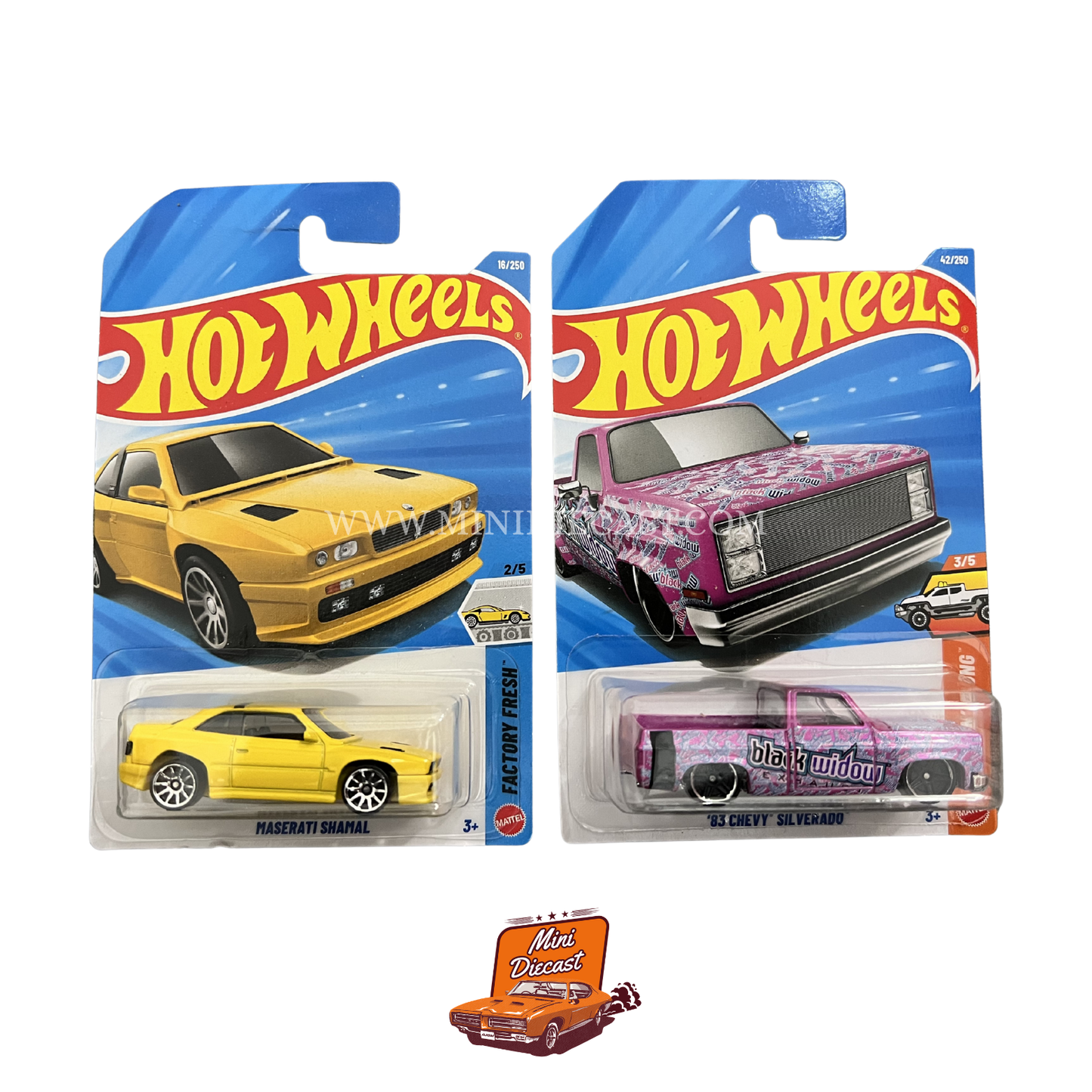 Hot Wheels Mainline (Set of 2) – Maserati Shamal / '83 Chevy Silverado