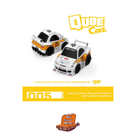 Mini GT x Qube Carz #005 Nissan LB-Super Silhouette S15 Silvia Liberty Walk Presentation