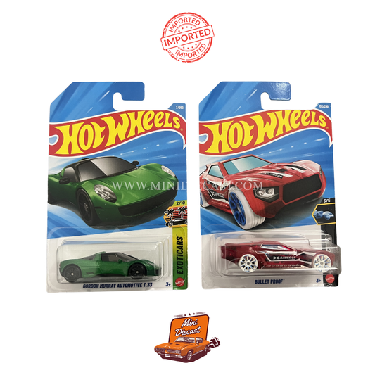 Hot Wheels Mainline (Set of 2) – Gordon Murray Automotive T.33 / Bullet Proof (Imported)