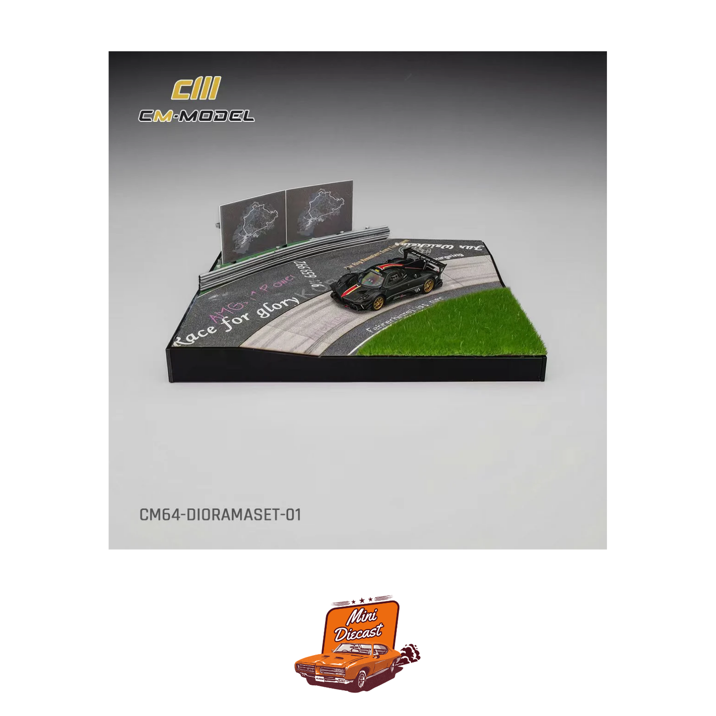 CM Model Diorama Set + Pagani Zonda Revolucion Dry Carbon (CM64-DIORAMASET-01)
