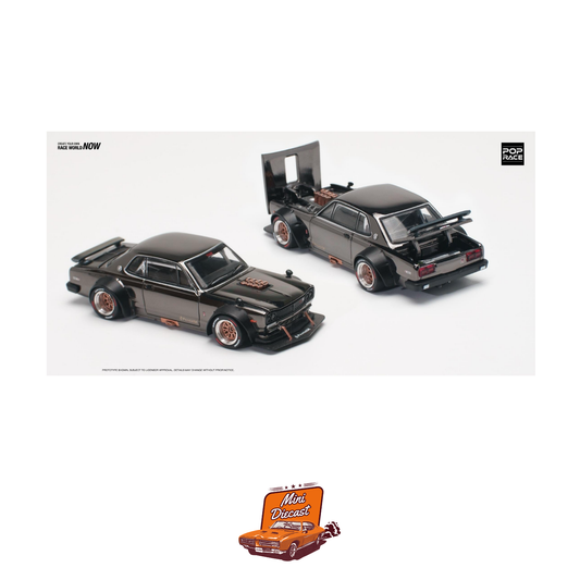 Pop Race Skyline GT-R V8 Drift (Hakosuka) Dark Chrome (PR64-97)