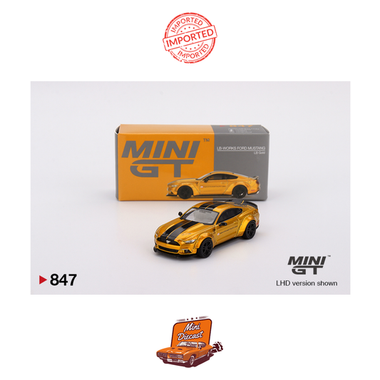 Mini GT #847 LB-Works Ford Mustang (LB Gold)