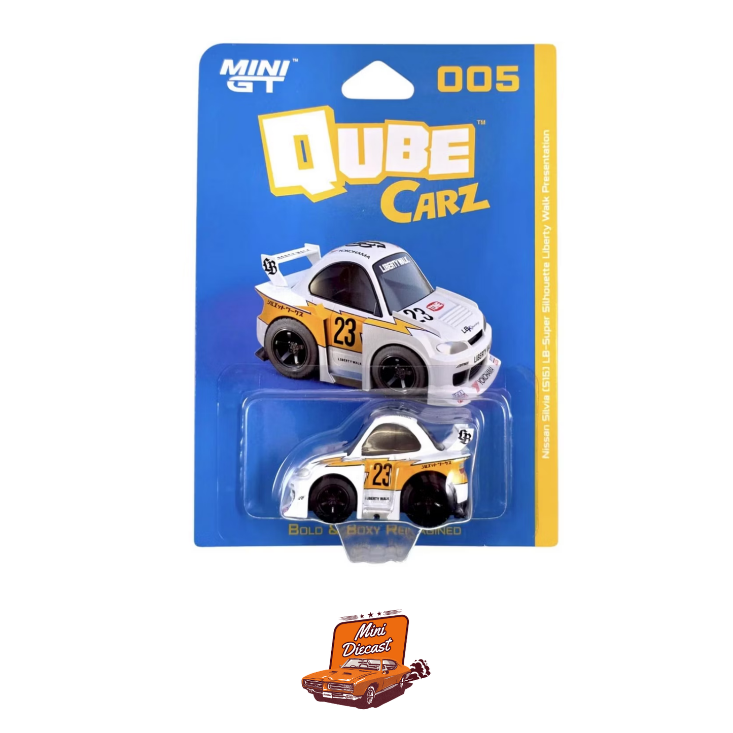 Mini GT x Qube Carz #005 Nissan LB-Super Silhouette S15 Silvia Liberty Walk Presentation
