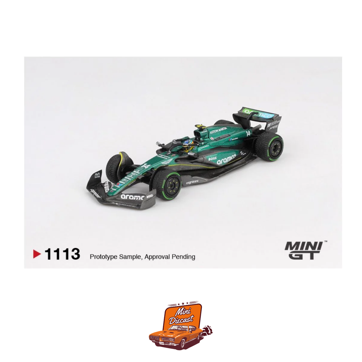 Mini GT #1113 Aston Martin AMR24 #14 Fernando Alonso F1 2024