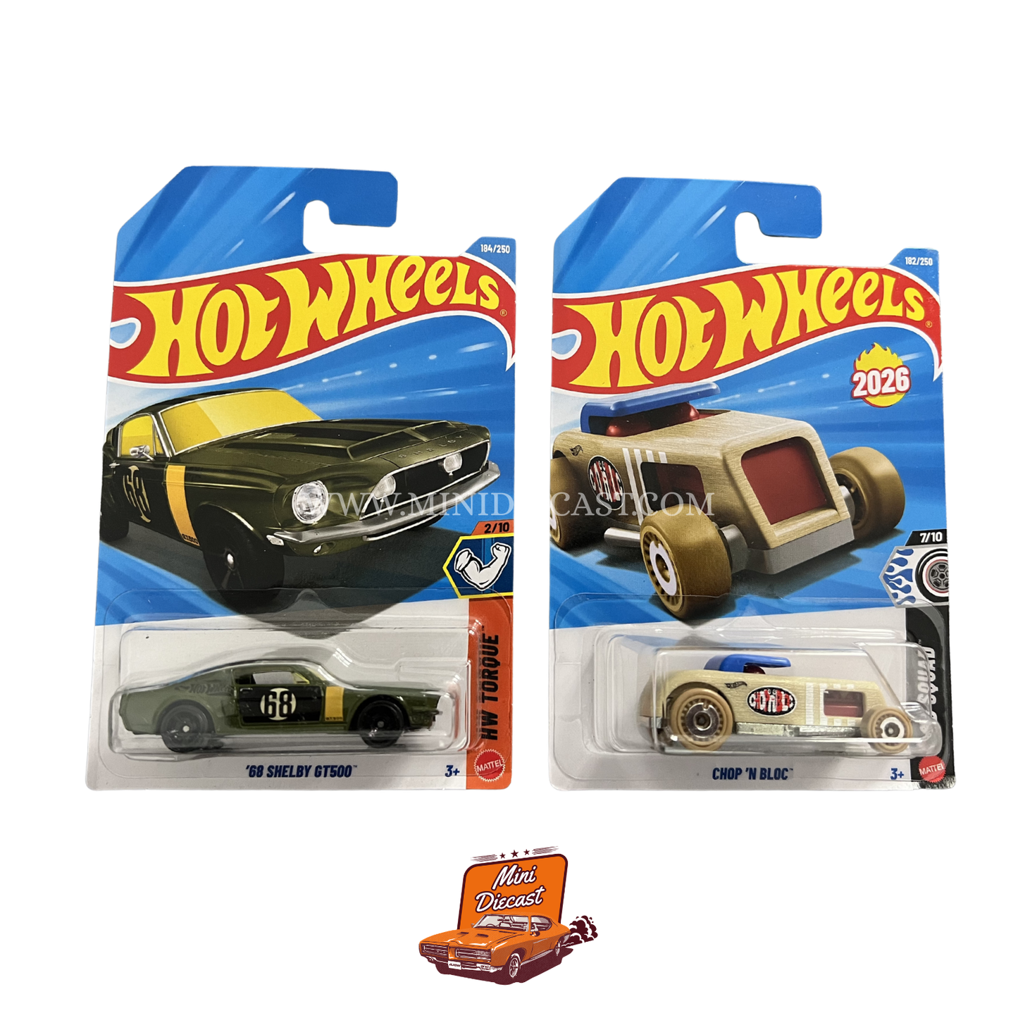 Hot Wheels Mainline (Set of 2) – ’68 Shelby GT500 / Chop ’N Bloc
