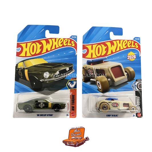 Hot Wheels Mainline (Set of 2) – ’68 Shelby GT500 / Chop ’N Bloc