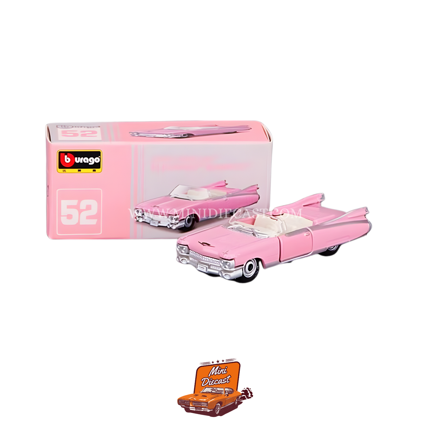 Bburago 1:64 – 1959 Cadillac Eldorado Biarritz (Pink)