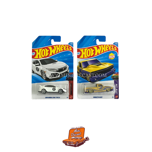 Hot Wheels Mainline (Set of 2) – 2018 Honda Civic Type R / Bounce’n Bass