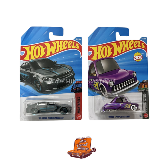 Hot Wheels Mainline (Set of 2) – ’20 Dodge Charger Hellcat / Tooned™ Purple Passion