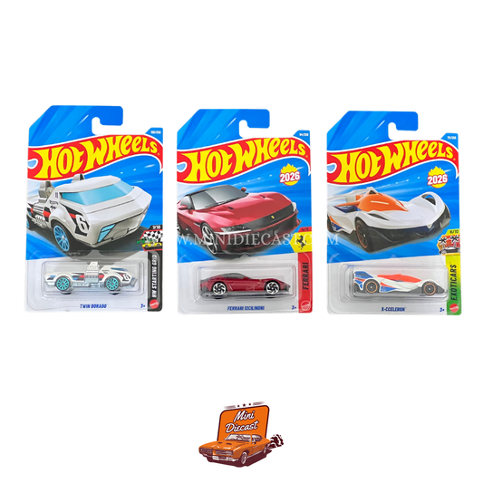 Hot Wheels Mainline (Set of 3) – Twin Dorado / Ferrari 12Cilindri / X-Ccelerator