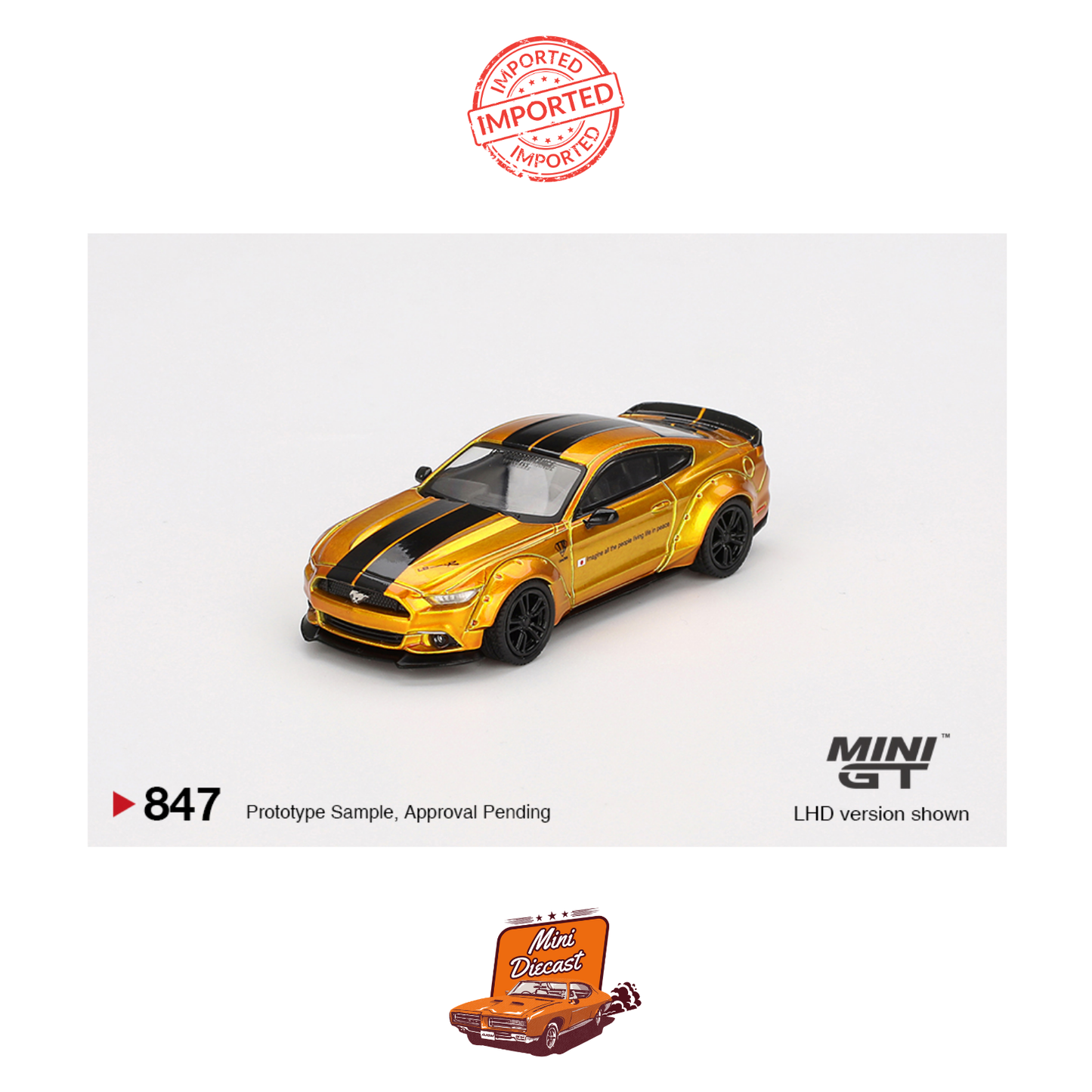 Mini GT #847 LB-Works Ford Mustang (LB Gold)