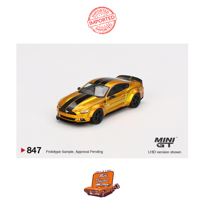 Mini GT #847 LB-Works Ford Mustang (LB Gold)