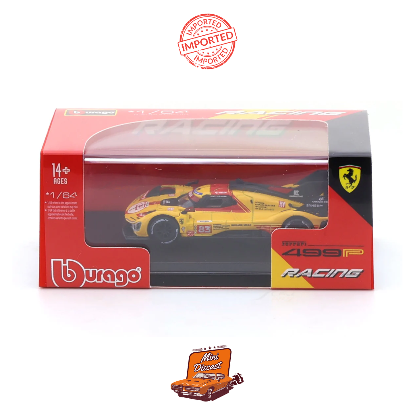 Bburago 1:64 - Ferrari 499P Yellow Livery