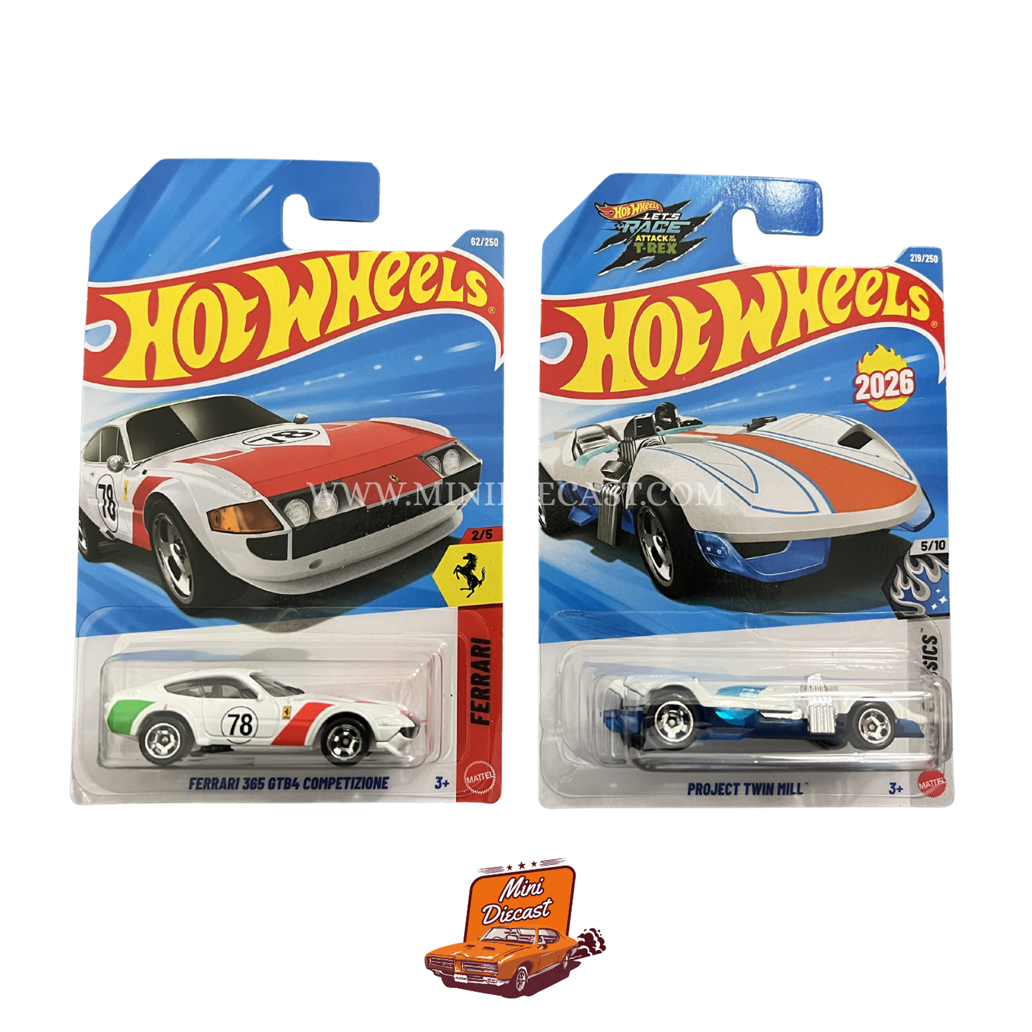Hot Wheels Mainline (Set of 2) – Ferrari 365 GTB4 Competizione / Project Twin Mill