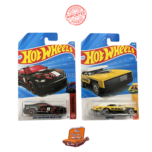 Hot Wheels Mainline (Set of 2) – 2020 Ford Mustang Shelby GT500 / Long Bloc (Imported)