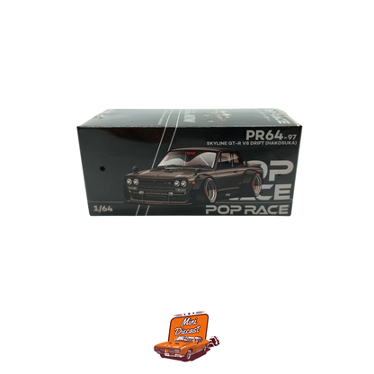 Pop Race Skyline GT-R V8 Drift (Hakosuka) Dark Chrome (PR64-97)