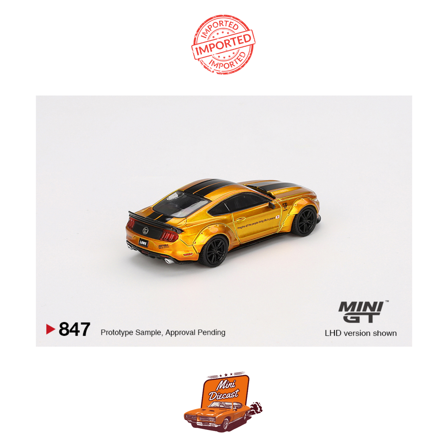 Mini GT #847 LB-Works Ford Mustang (LB Gold)
