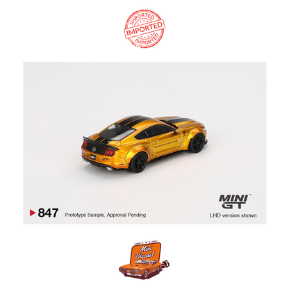 Mini GT #847 LB-Works Ford Mustang (LB Gold)