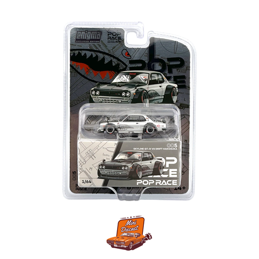 Pop Race #005 Skyline GT-R V8 Drift Hakosuka Chrome Shark Mouth Livery (Blister Pack)