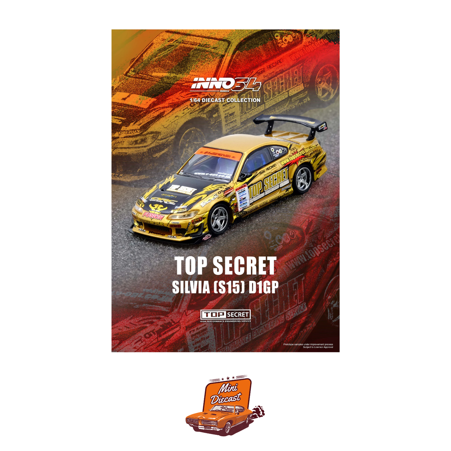 INNO64 Top Secret Silvia (S15) Gold D1 Grand Prix Series Champion 2004 IN64-S15TS-D104