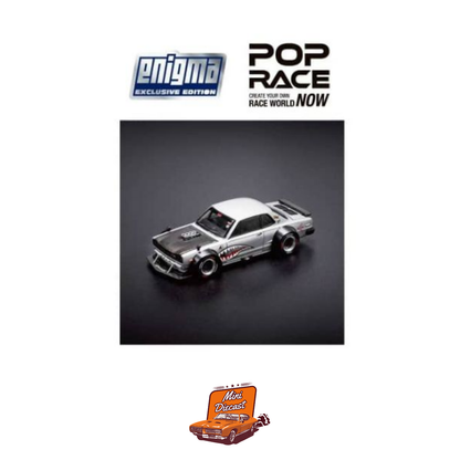 Pop Race #005 Skyline GT-R V8 Drift Hakosuka Chrome Shark Mouth Livery (Blister Pack)