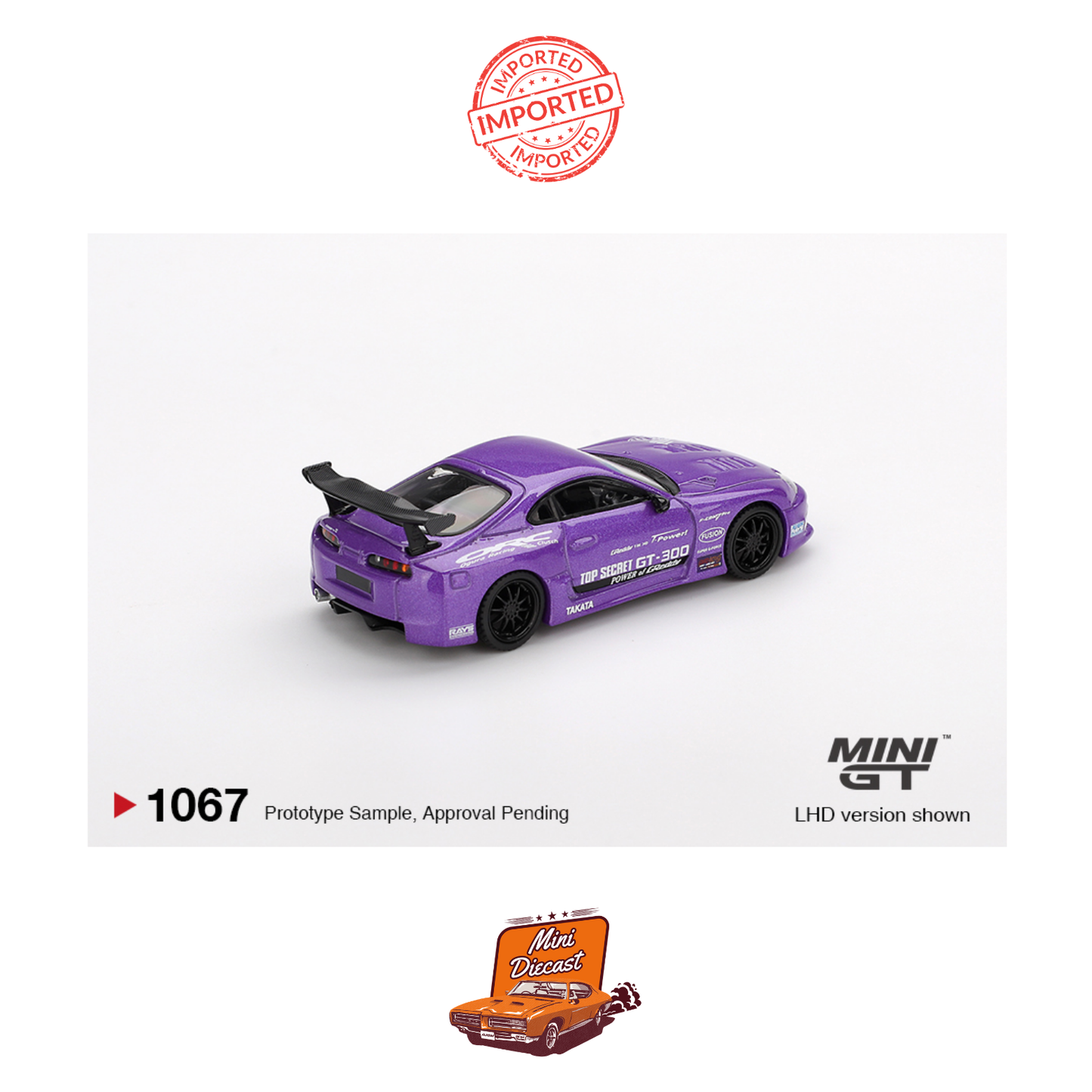 Mini GT #1067 Toyota Supra (A80) Top Secret GT-300 (Purple)