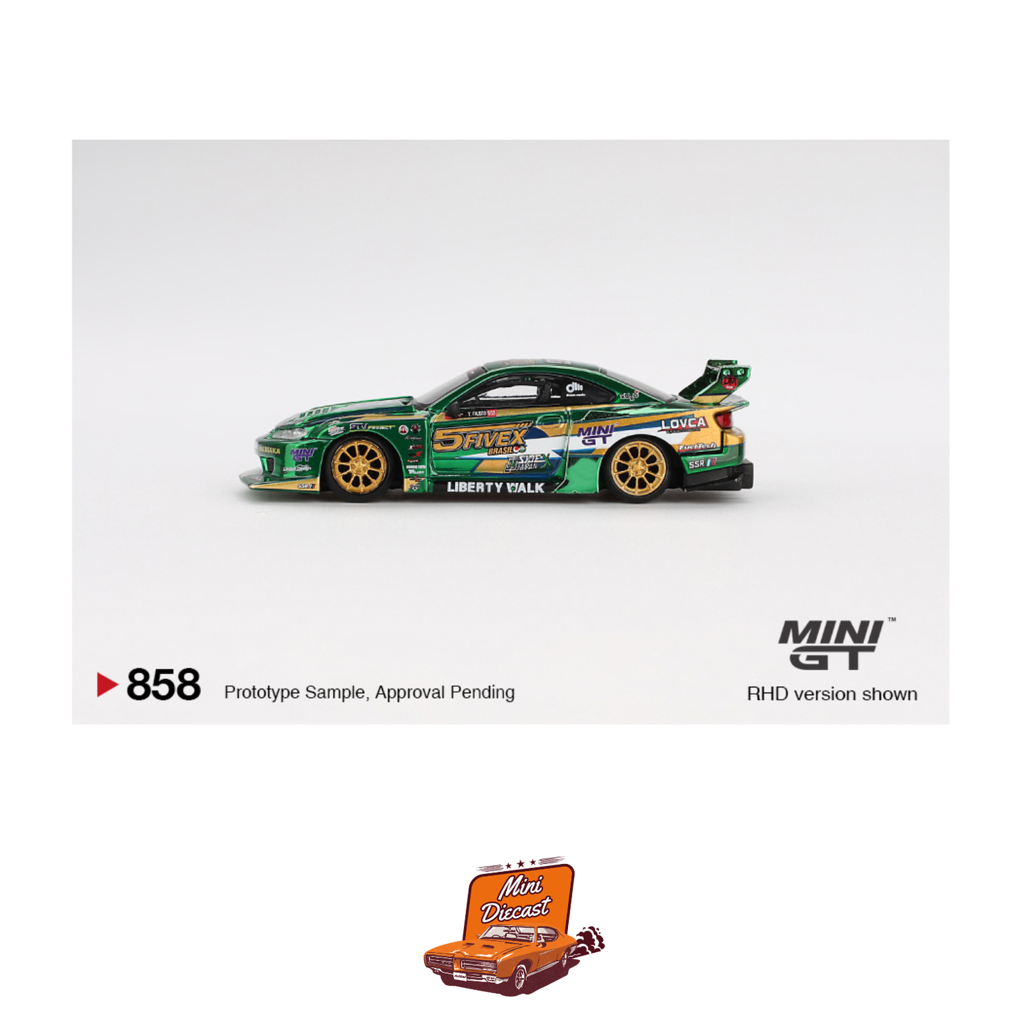 Mini GT #858 Nissan Silvia (S15) LB-Super Silhouette – LBWK 2024 Fausto Racing (Blister Pack)