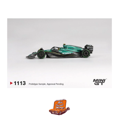 Mini GT #1113 Aston Martin AMR24 #14 Fernando Alonso F1 2024