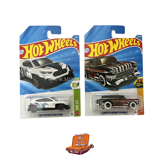 Hot Wheels Mainline (Set of 2) – Ford Mustang Mach-E 1400 / Classic ’55 Nomad