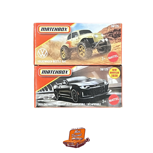 Matchbox (Set of 2) – Volkswagen Beetle 4x4 / 2024 Chevrolet Camaro® ZL1 Convertible